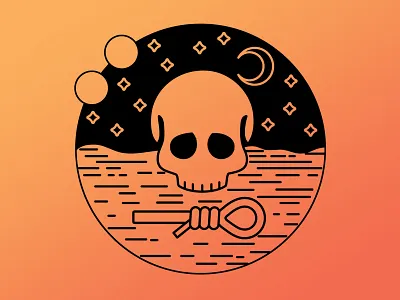 Mono-line Sigil logo monoline noose sigil skull sky stars