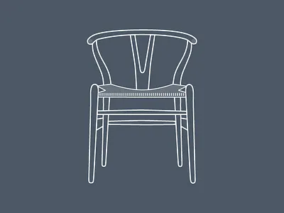 Hans J Wegner Wishbone Chair chair danish furniture icon ikea illustration illustrator scandinavian vector wishbone chair