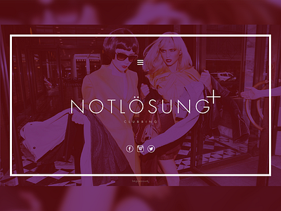 Notlösung clubbing minimal web design website