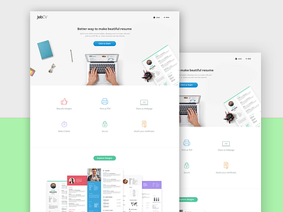 Jobcv background header job online resume service simple soon webdesign white