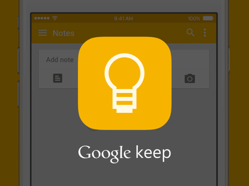 Google Keep for iOS - Adding A Note animation app design flat gif google illustration material mobile motion ui vector