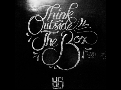 Think Outside The Box chalkboard creative handlettering lettering passion