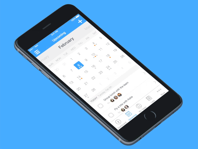 Calendar Animation animation app calendar flat gif ios iphone modern pixate ui ux