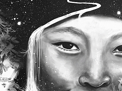 Remember Me eyes illustration portrait river stars stream water