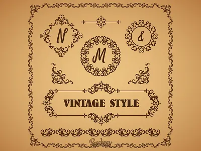 Set of vintage frames adobe frame free old vector vintage