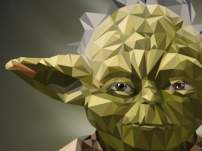 Low poly Yoda illustration artdirection design illustration low poly lowpoly portrait star wars yoda