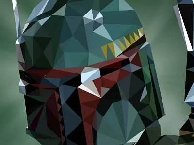 Low poly Boba Fett illustration artdirection boba fett design illustration low poly lowpoly portrait star wars