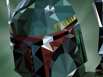 Low poly Boba Fett illustration artdirection boba fett design illustration low poly lowpoly portrait star wars