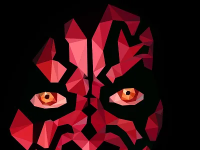 Low poly Darth Maul illustration artdirection darth maul design illustration low poly lowpoly portrait star wars