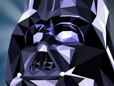 Low poly Lord Vader illustration artdirection dark side design illustration lord vader low poly portrait star wars