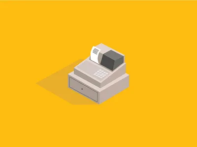 Checkout cash illustration infographic money register retail store