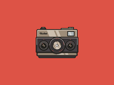 Rollei 35 camera icon illsutration rollei