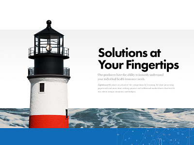 Lighthouse46 – One Page Web Lander - Detail 1920 bold fixed full screen insurance red scrolling typographic web