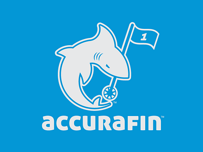 Accurafin Golf branding golf icon design logo shark