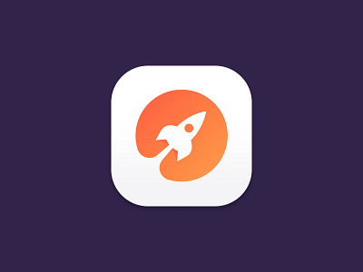 Rocket Icon app flat gradient icon rocket