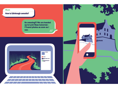 Travel Okness drawing editorial icon illustration magazine social media travel vector