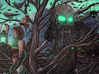 Alternative longboards Haunted woods collection crow girl haunted longboard skull trees woods