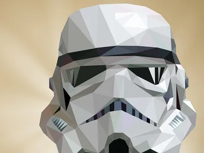 Low poly Stormtrooper illustration artdirection design illustration low poly lowpoly portrait star wars stormtrooper