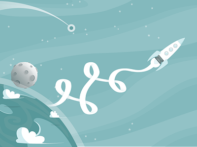 We are explorers escale illustration illustrator planet rocket space stars