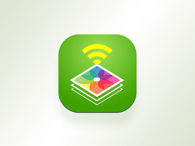 Phototransfer app app graphic green icon ios isometry photos phototransfer product transfer uploading wifi