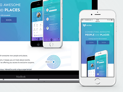 HYPH Website app beacon guide ibeacon ios landing location mobile social ui ux website