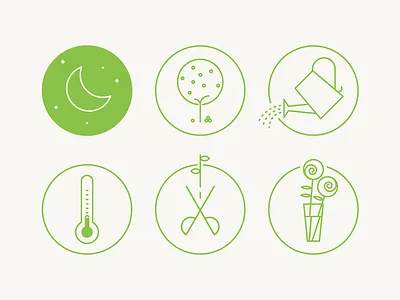 Gardening icons apple tree flat garden icon illustrator night roses scissors thermometer watering can