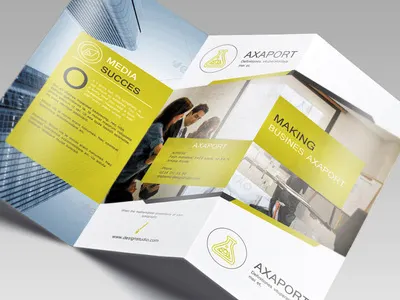 Tri Fold Brochure Vol 1 elegant format free fonts gray green indesign letter logo minimalistic pdf file.