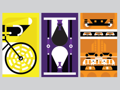 Urban Artworks bicycles trains transportation