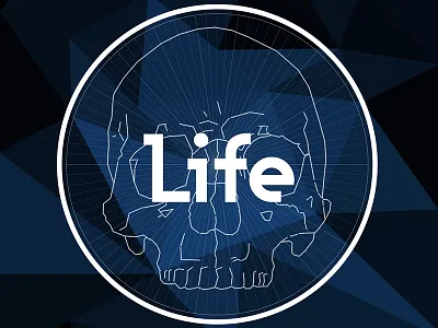Life low poly poster artdirection dark design illustration life low poly lowpoly poster quote skull typography