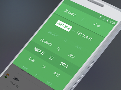 Date Range Picker alterplay andriod date design dropdown interface material menu picker range ui