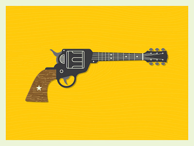 The Slayer™ colt 45 gibson guitar gun illustration wood