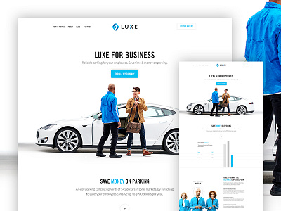 Luxe for business car design hero layout luxe parallax type ui web