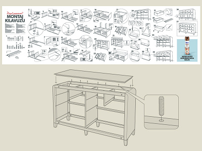 Uzay furniture wax ad furniture illustration vector wax