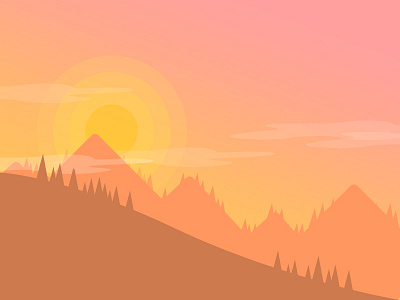 Moutain landscape illustration