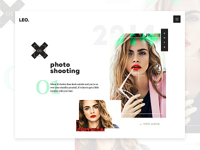 Leonardo website experiment black color elegant fashion hairstyle photo style ui ux web white