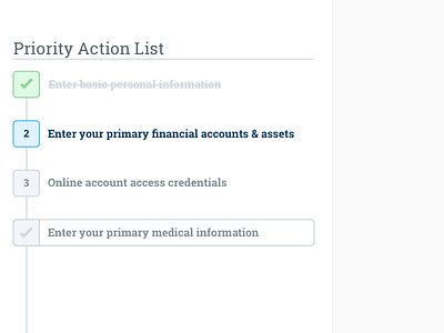 I have priorities checklist flat onboarding open sans roboto serif simple