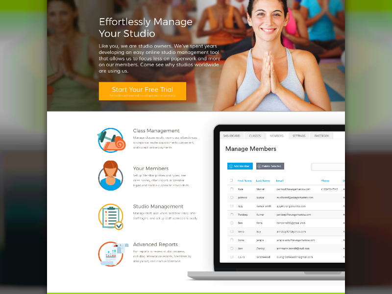 Studiobookingsonline membership management software studio yoga