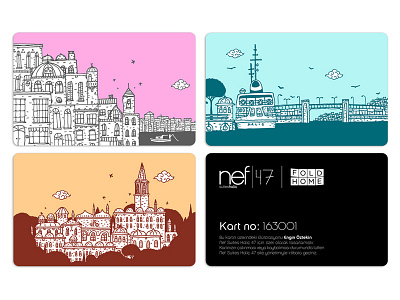 Nef Halic card illustration istanbul nef pass residence vector