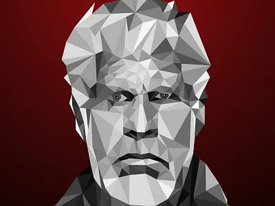 Ron Perlman low poly portrait actor artdirection design illustration low poly lowpoly portrait ron perlman