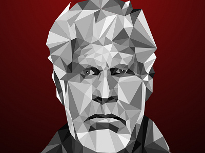 Ron Perlman low poly portrait actor artdirection design illustration low poly lowpoly portrait ron perlman