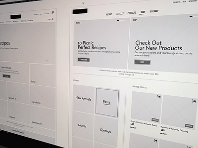 Shop design ecommerce grid minimalistic planning shopping simple type typography web website wireframe