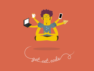 Get. Set. Code. code hackathon healthcare illustration practo tshirt