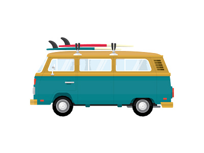 Surfer Van! design flat illustration surfer van vehicle