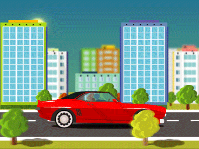 Chevrolet Camaro animation car city drive gif loop motion move paralax road speed street