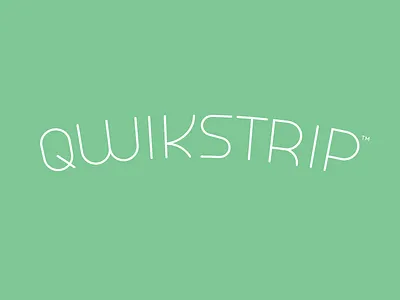 Qwikstrip branding dental flat lettering lines logo logotype mint monoline thin twinoaks