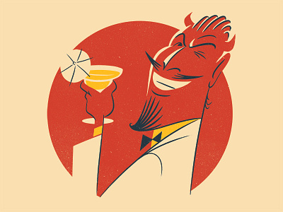 The Devil is in the detail ;) character cheers cocktail devil illustration texture wink