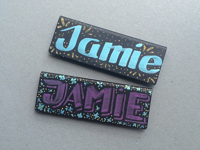 Starbucks name tag chalk floral handlettering lettering name nametag starbucks