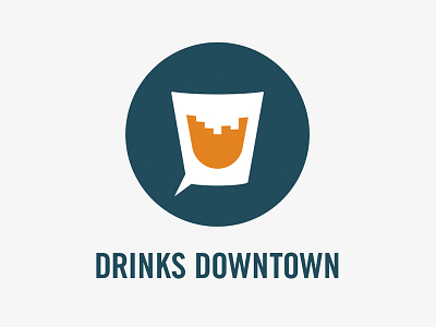 Drinks Downtown Logo brand city creative drinks identity logo networking