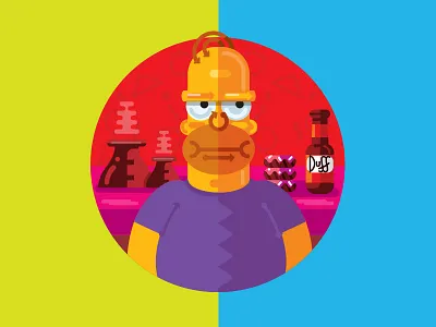 Homer duff homer illustration pic simpsons