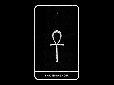 The Emperor ankh black male minimal tarot white